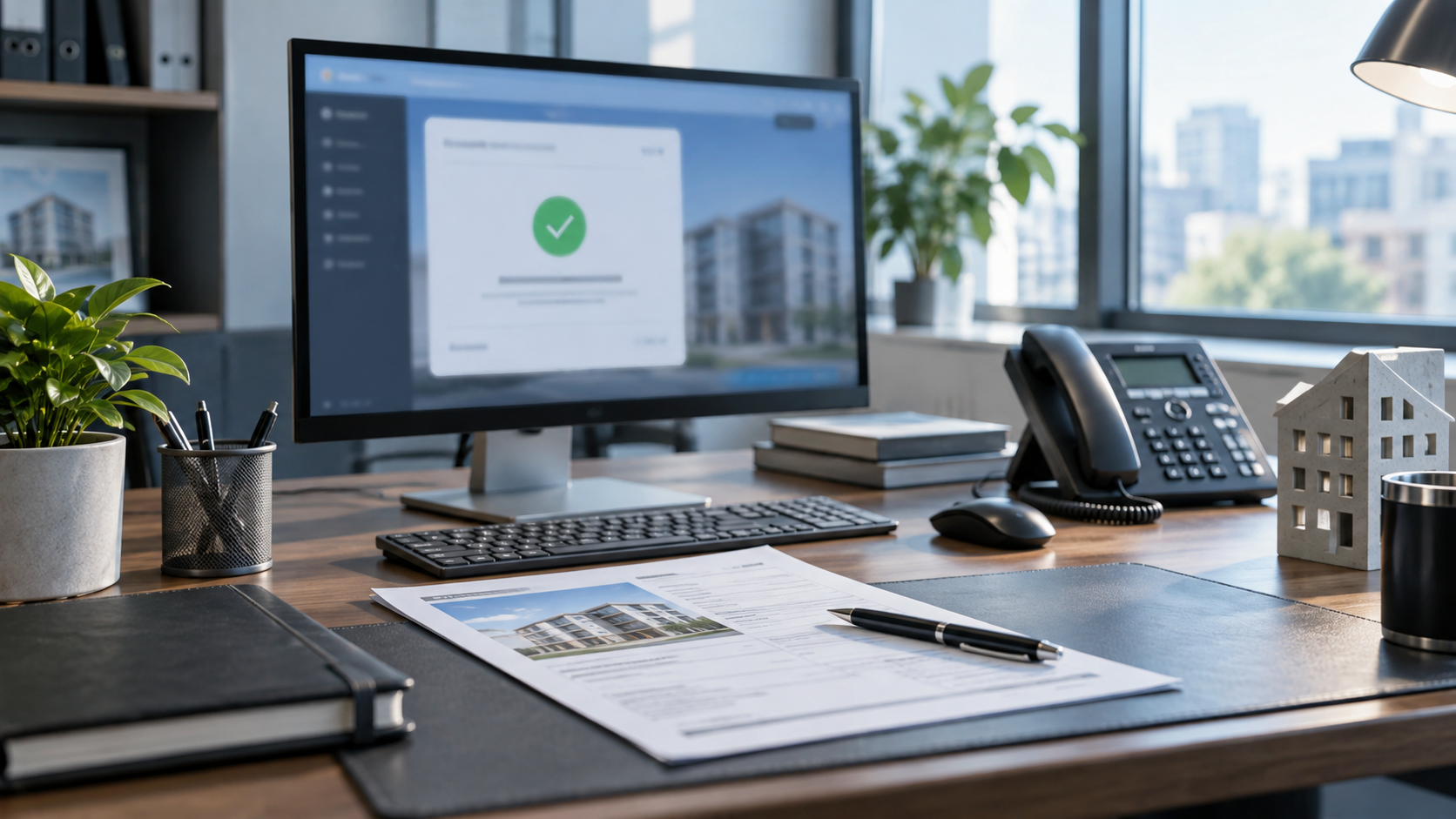 Line illustration of a payment alert and approval ledger.